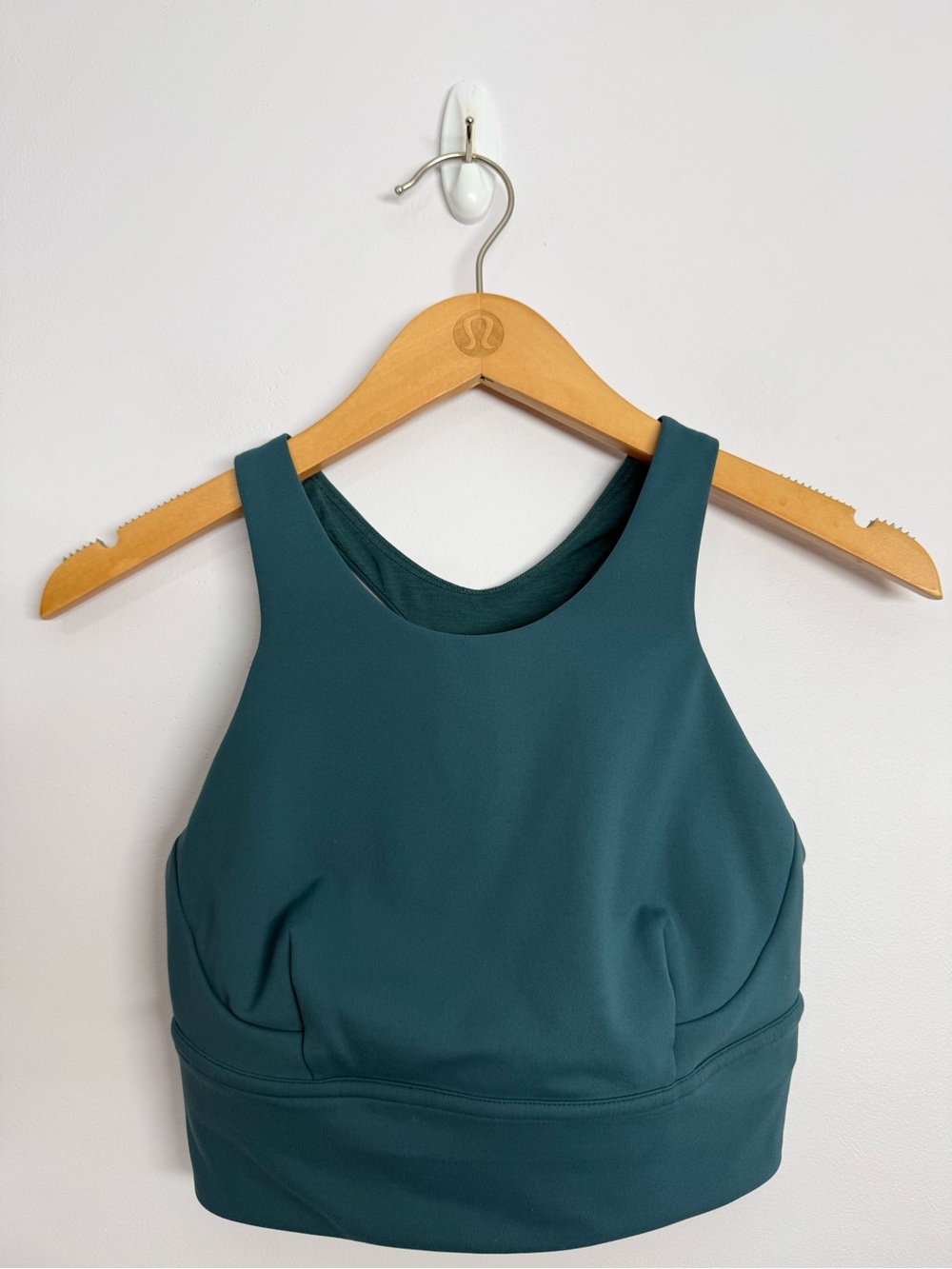 146: Lululemon Wunder Train Longline Bra Medium Sup C/D Cup Green Jasper Sz 86